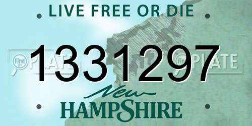 1331297 New Hampshire License Plate
