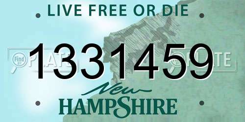 1331459 New Hampshire License Plate