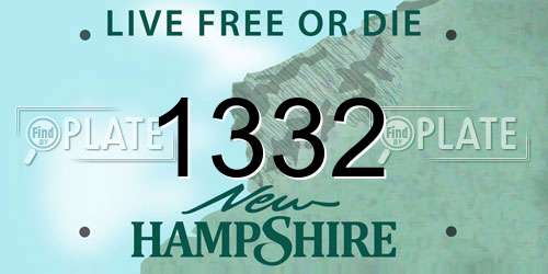 1332 New Hampshire License Plate