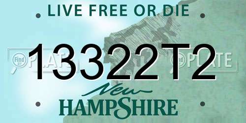 13322T2 New Hampshire License Plate
