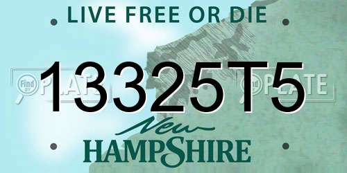 13325T5 New Hampshire License Plate