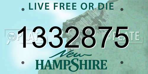 1332875 New Hampshire License Plate