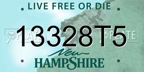 13328T5 New Hampshire License Plate