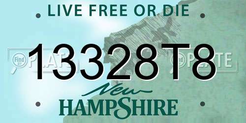 13328T8 New Hampshire License Plate