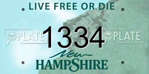 1334 New Hampshire License Plate