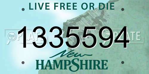 1335594 New Hampshire License Plate