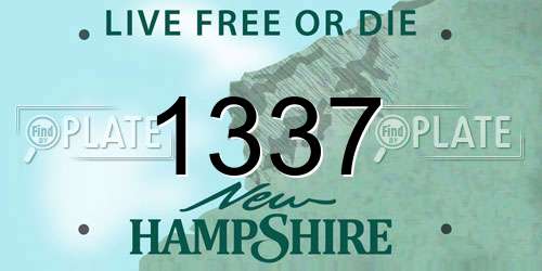 1337 New Hampshire License Plate