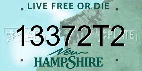 13372T2 New Hampshire License Plate