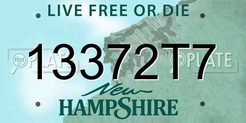 13372T7 New Hampshire License Plate
