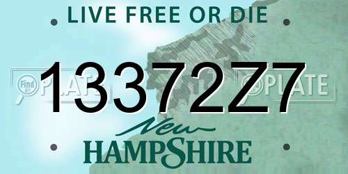 13372Z7 New Hampshire License Plate