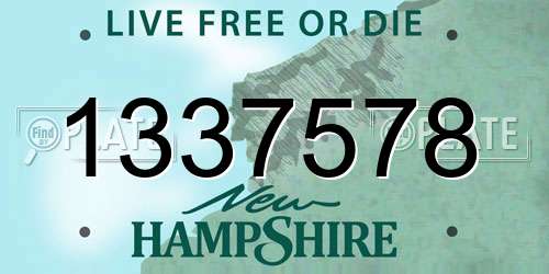 1337578 New Hampshire License Plate