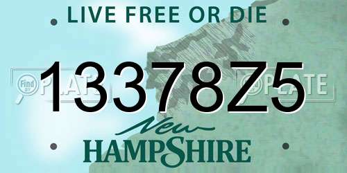 13378Z5 New Hampshire License Plate