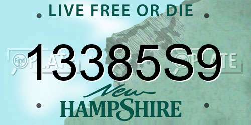 13385S9 New Hampshire License Plate
