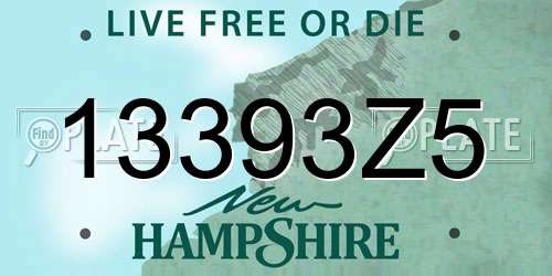 13393Z5 New Hampshire License Plate