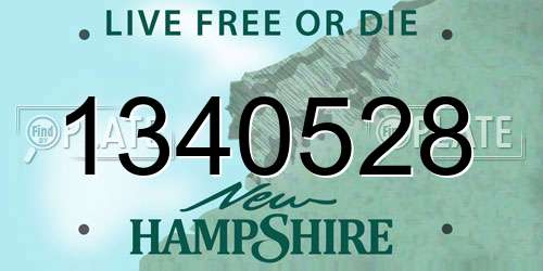 1340528 New Hampshire License Plate