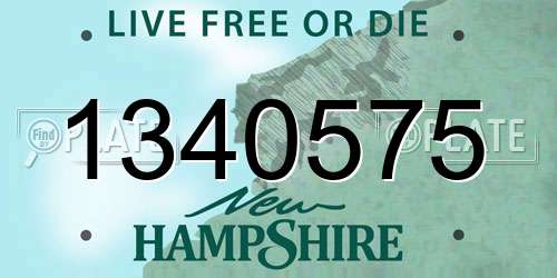 1340575 New Hampshire License Plate