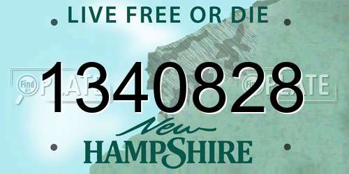 1340828 New Hampshire License Plate