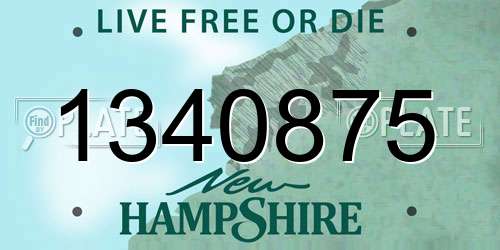 1340875 New Hampshire License Plate