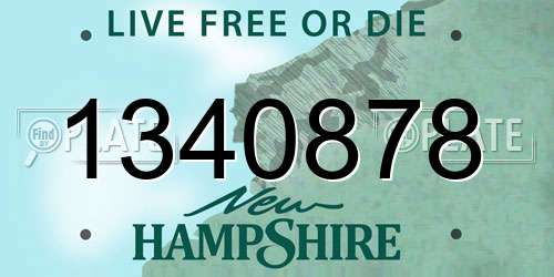 1340878 New Hampshire License Plate