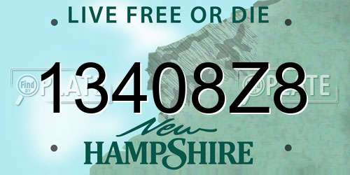 13408Z8 New Hampshire License Plate