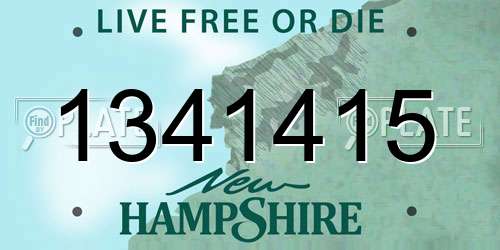 1341415 New Hampshire License Plate