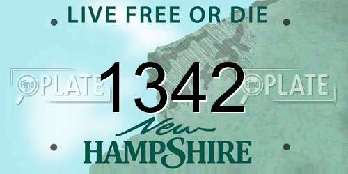 1342 New Hampshire License Plate