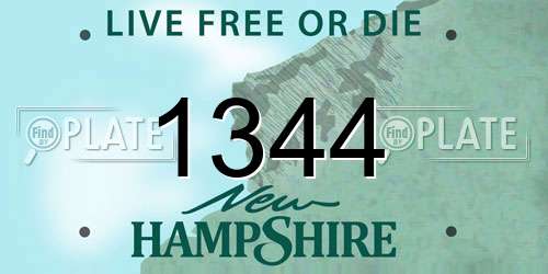 1344 New Hampshire License Plate