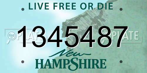 1345487 New Hampshire License Plate