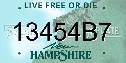 13454B7 New Hampshire License Plate