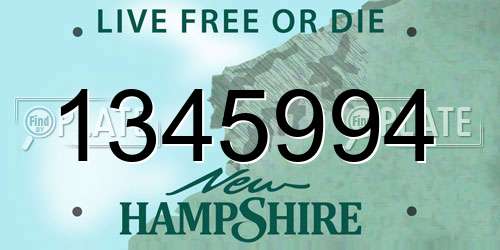 1345994 New Hampshire License Plate