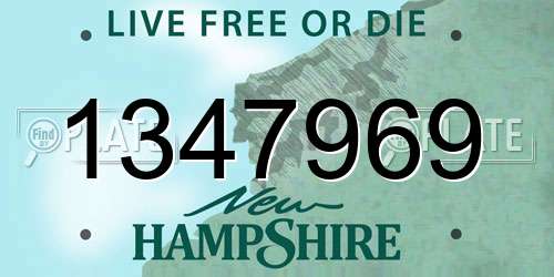 1347969 New Hampshire License Plate