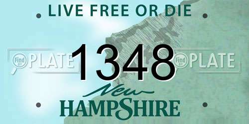1348 New Hampshire License Plate