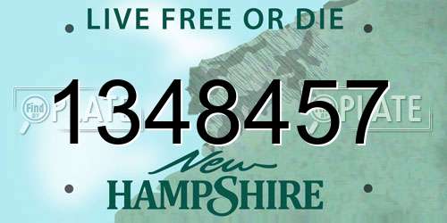 1348457 New Hampshire License Plate