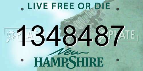 1348487 New Hampshire License Plate