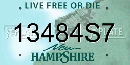 13484S7 New Hampshire License Plate