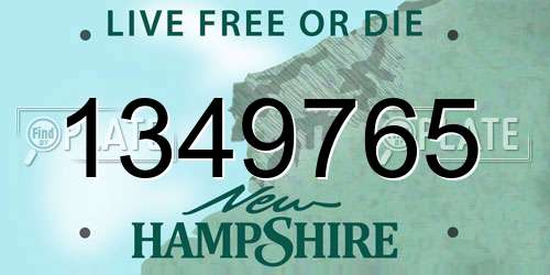 1349765 New Hampshire License Plate