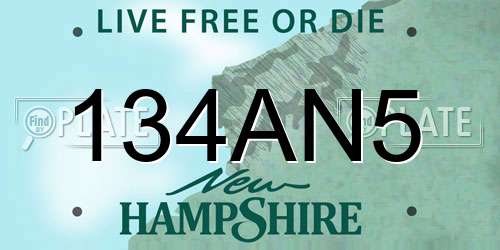 134AN5 New Hampshire License Plate