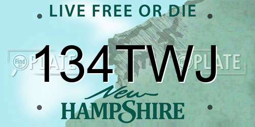 134TWJ New Hampshire License Plate