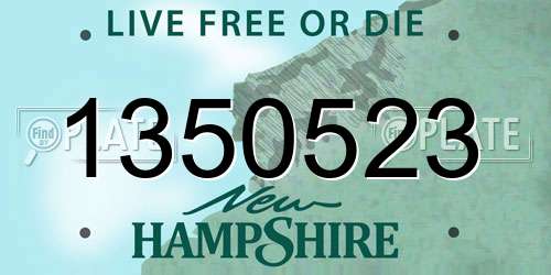 1350523 New Hampshire License Plate