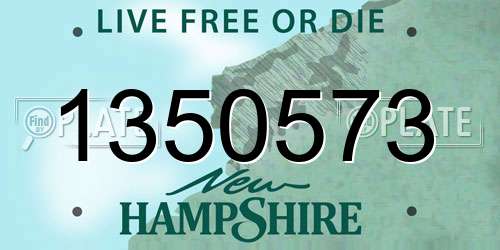 1350573 New Hampshire License Plate