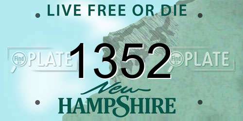 1352 New Hampshire License Plate