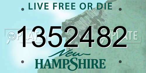 1352482 New Hampshire License Plate