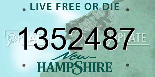1352487 New Hampshire License Plate