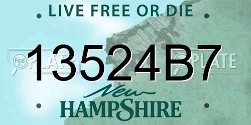 13524B7 New Hampshire License Plate