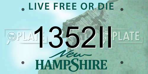 1352II New Hampshire License Plate