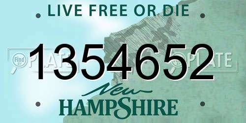 1354652 New Hampshire License Plate