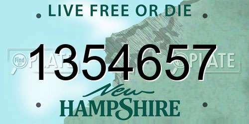 1354657 New Hampshire License Plate