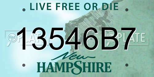 13546B7 New Hampshire License Plate