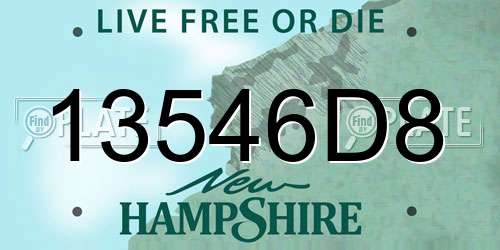 13546D8 New Hampshire License Plate