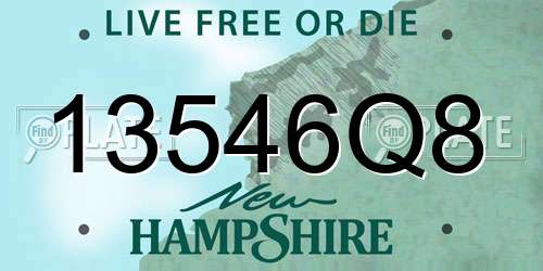 13546Q8 New Hampshire License Plate